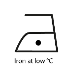 wash labels iron at low C